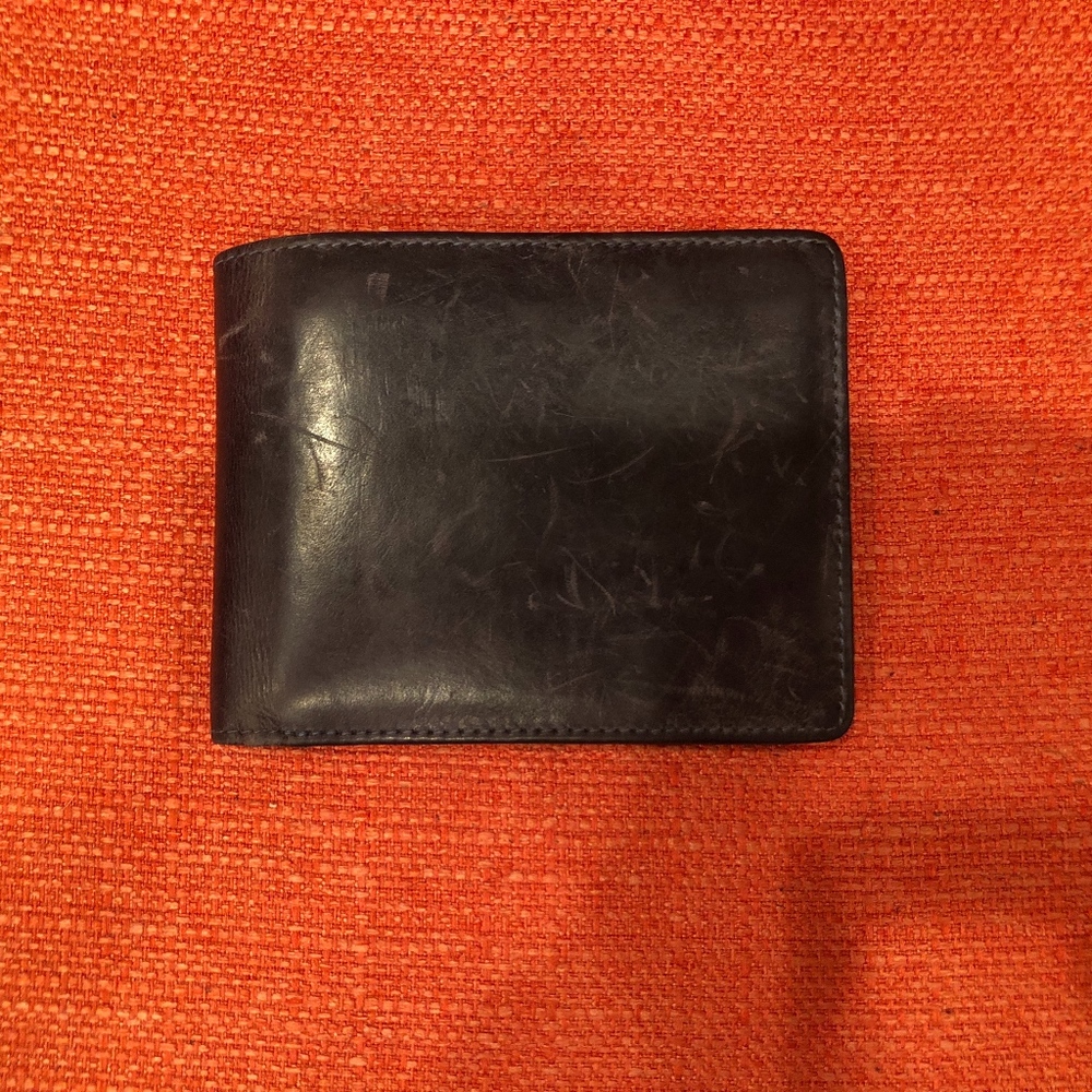 Love Supreme men’s leather wallet in navy blue